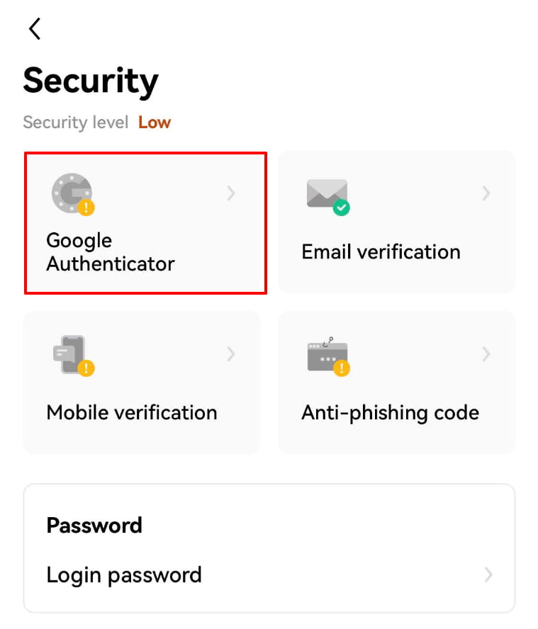 2.「Google Authenticator」をタップ